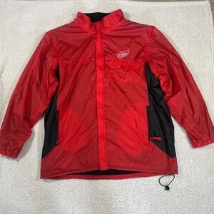 VTG NHL Detroit Red Wings Jacket Mens Large Logo Athletic Distressed Windbreaker